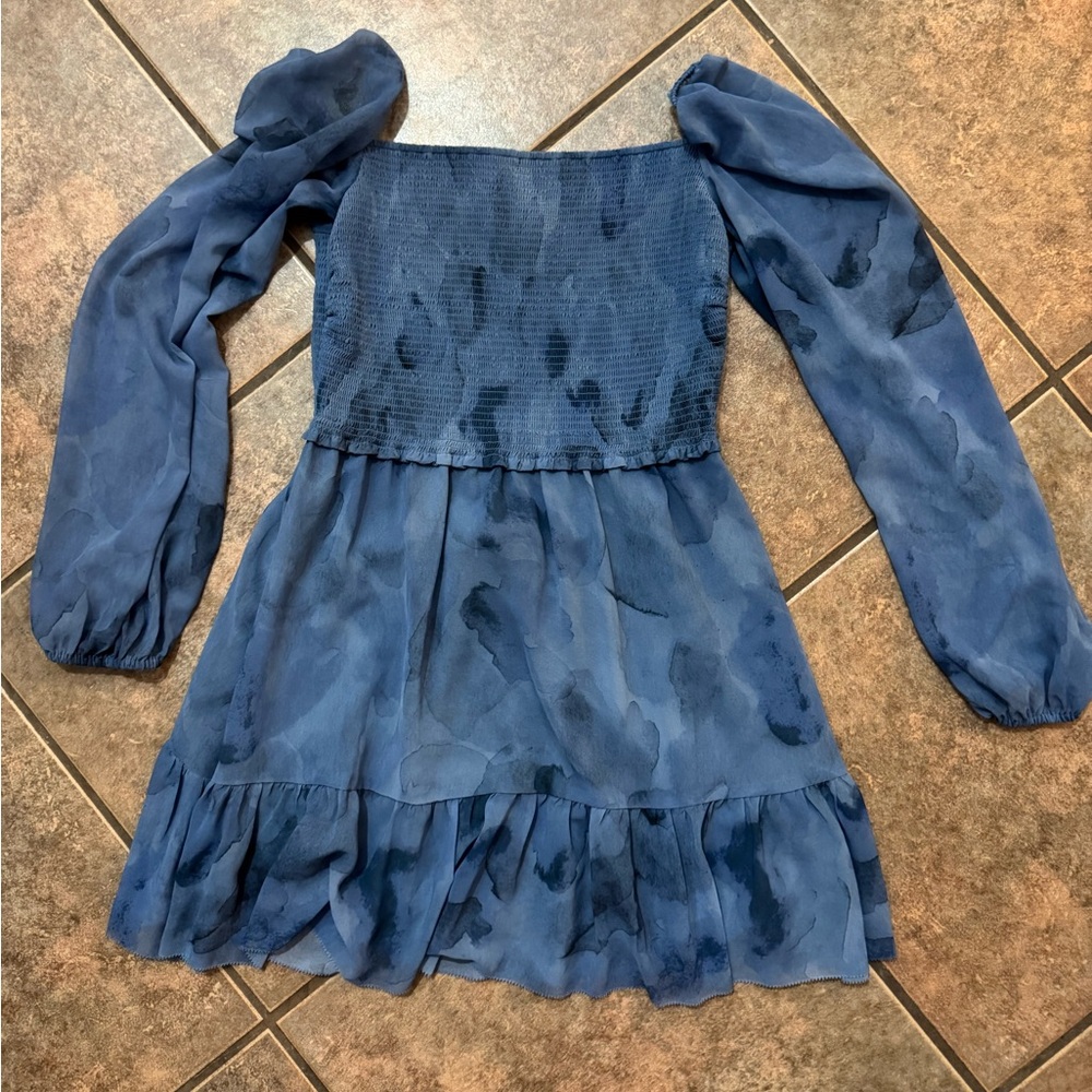 Wilfred Tempest Mini dress in granite blue ink size medium Aritzia